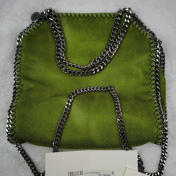NWT STELLA MCCARTNEY Falabella Tote Bag Teal Kiwi Green - Picture 3 of 8